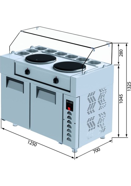 Krep Buzdolabı - 2 Kapılı - 125X70X133 cm