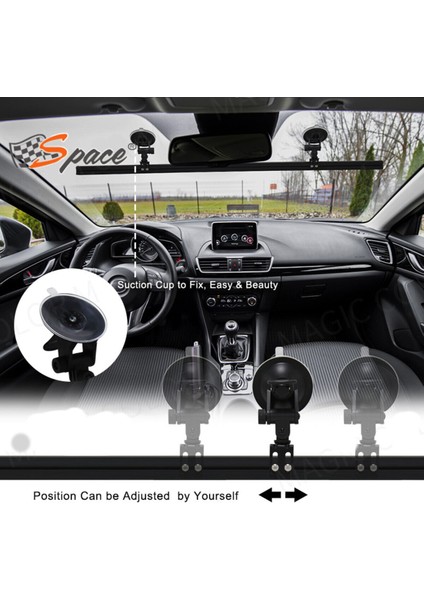 Çakar Lamba 12-32V Esnek Model 44CM Vantuzlu Çakarlı Mavi-Kırmızı / LAPA544