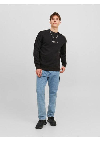 Jack & Jones Jorvesterbro Erkek Siyah Sweatshirt 12241694-Black