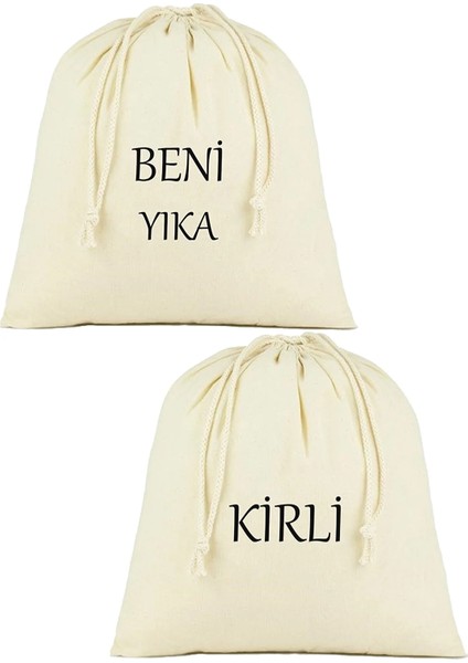 Baskılı Kirli Torbası Ham Bez 40X40 (2 Adet)