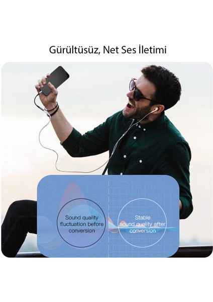 Yesido YAU37 Lightning To Aux Dönüştürücü - Siyah modelleri