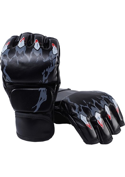 Mma Boks Eldivenleri, Spor Eldivenleri Açık Avuç Içi ve Siyah Pençe Için Hafif Yarım Parmak Eldivenleri (Yurt Dışından)