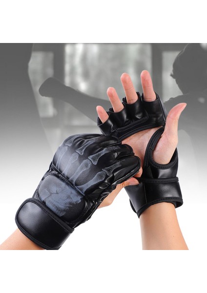 Mma Boks Eldivenleri, Spor Eldivenleri Açık Avuç Içi Hafif Yarım Parmak Eldivenleri (Yurt Dışından)