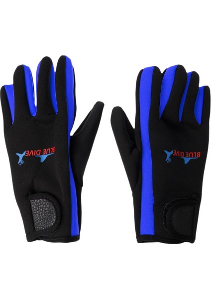 1.5 mm Neopren Dalış Eldiven Çift - Yumuşak, Sıcak L Mavi Siyah (Yurt Dışından)
