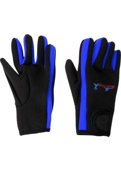 1.5 mm Neopren Dalış Eldiven Çift - Yumuşak, Sıcak L Mavi Siyah (Yurt Dışından)