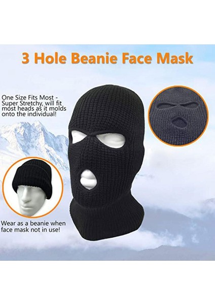 Yetişkin Kış 3 Delik Balaclava Ted Tam Kapsam Beanie Mavi (Yurt Dışından) modelleri