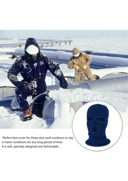 Yetişkin Kış 3 Delik Balaclava Ted Tam Kapsam Beanie Mavi (Yurt Dışından) fırsatları