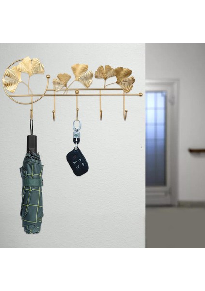 Ins Kanca Duvar Asılı Ginkgo Yaprak Şekli Banyo Anahtarı Tutucu Şapkalar Mücevher (Yurt Dışından)