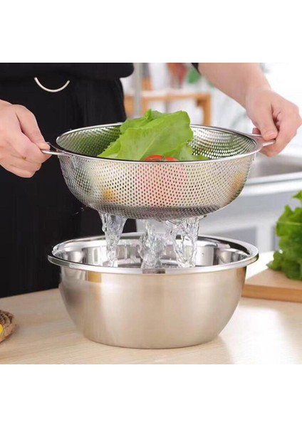 Pirinç Drenajı Taşınabilir Örgü Süzgeç Meyvesi Sebze Depolama Sepeti 16.5cm A.5cm (Yurt Dışından)