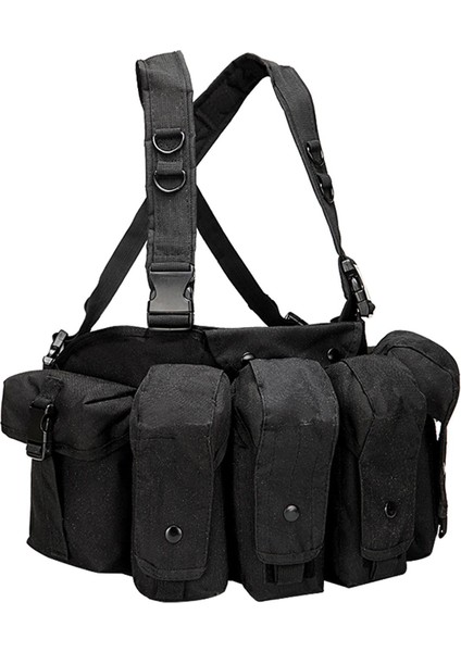 Göğüs Teçhizatı Avı Kablo Demeti Yelek Molle Siyah (Yurt Dışından)