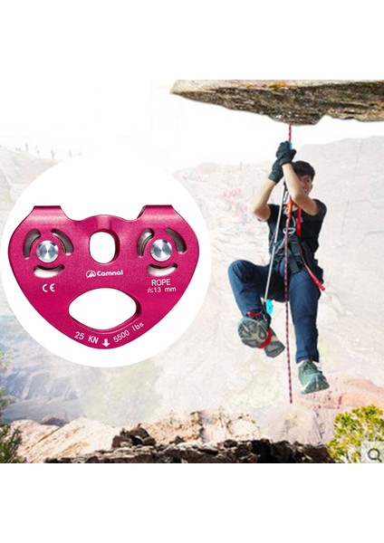 Spor Kaya Tırmanma Kablosu Için Tırmanma Kasnağı Tramvay Silindir Alüminyum Kırmızı (Yurt Dışından) modelleri