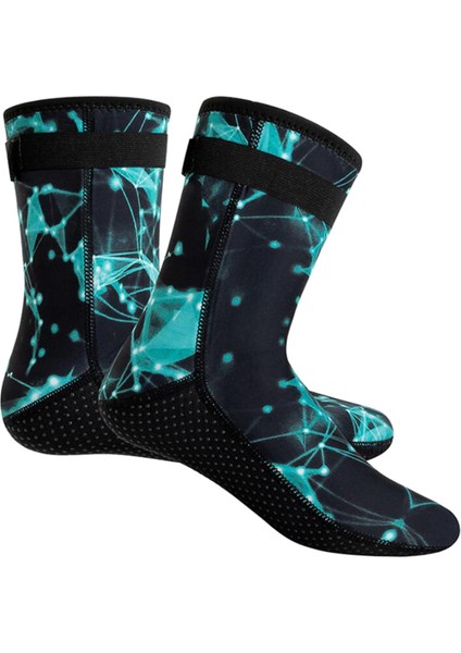 3mm Neopren Dalış Wetsuit Boots Watersports Yürüyüş Su Geçirmez Çorap Xl Yeşil (Yurt Dışından)