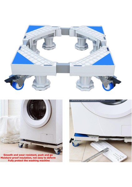 Çamaşır Makinesi Stand Yemci Kurutucu Buzdolabı Stili Için Hareketli Taban Silindir Arabası 1 Beyaz (Yurt Dışından)