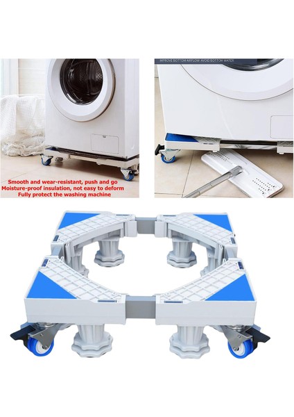 Çamaşır Makinesi Stand Yemci Kurutucu Buzdolabı Stili Için Hareketli Taban Silindir Arabası 1 Beyaz (Yurt Dışından)