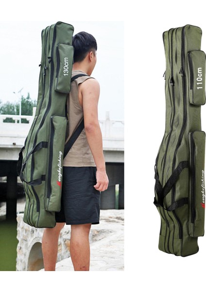 Katlanabilir Balık Tutma Çubuğu Seyahat Çantası Bagaj Raf Çubuğu Alet Depolama Kasası 150CM Yeşil (Yurt Dışından)