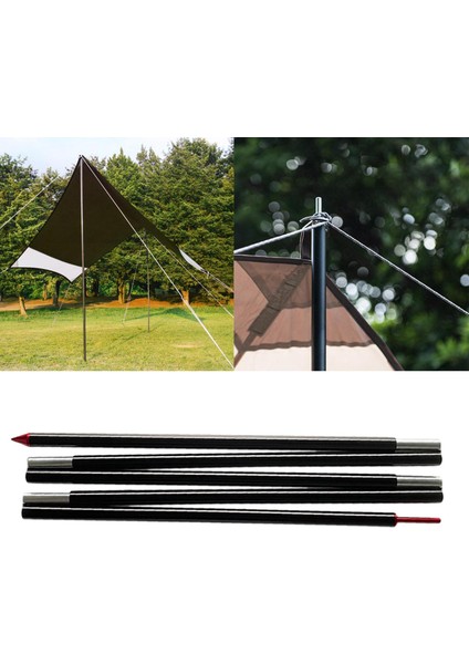 Alüminyum Alaşım Muşamba Kutupları 220CM Sırt Çantasıyla Çadır Çubuğu Siyah 220CM (Yurt Dışından)