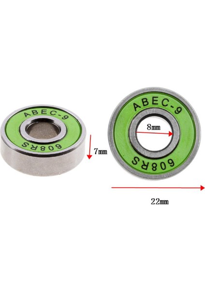 16X 608RS Abec-9 Longboard Roller Yeşil Içinıı (Yurt Dışından)