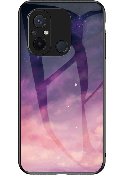 Xiaomi Redmi 12C 4g Temperli Cam Arka Kapak Yıldızlı Gökyüzü Desen Anti-Sracratch Pc+Tpu Telefon Kılıfı (Yurt Dışından)