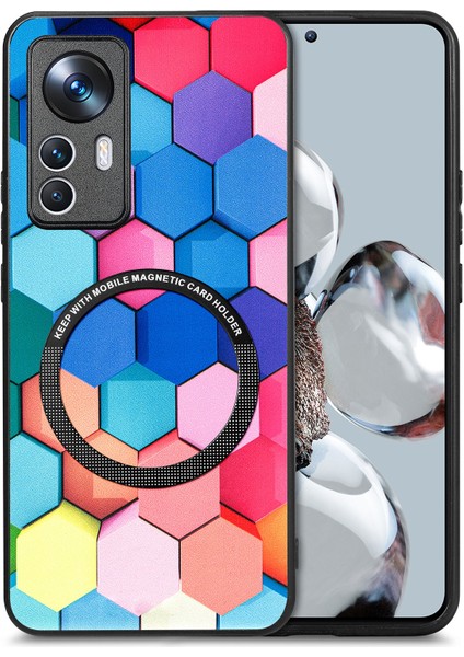 Xiaomi 12T 5g / Redmi K50 Ultra 5g Pc+Tpu Pu Deri Kaplamalı Anti Drop Kapak Metal Yüzük Tasarım Telefon Kılıfı (Yurt Dışından)