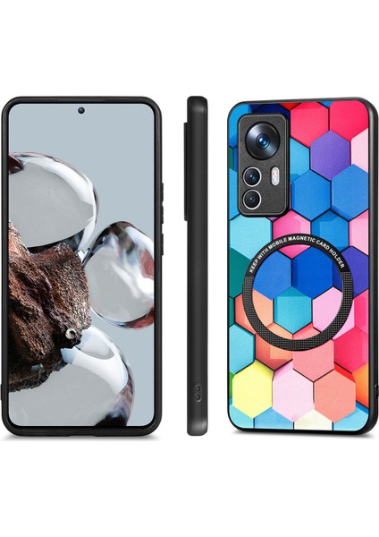 Xiaomi 12T 5g / Redmi K50 Ultra 5g Pc+Tpu Pu Deri Kaplamalı Anti Drop Kapak Metal Yüzük Tasarım Telefon Kılıfı (Yurt Dışından)