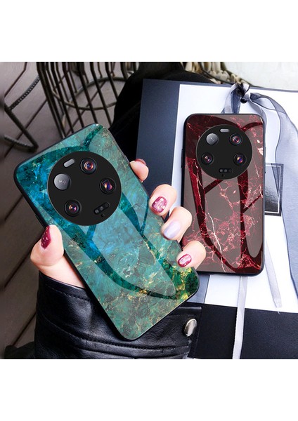 Xiaomi 13 Ultra Temperli Cam Arka Kapak Pc+Tpu Mermer Desen Telefon Kılıfı (Yurt Dışından) fiyatları