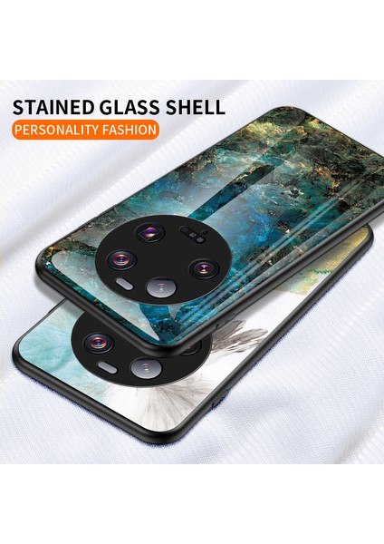 Xiaomi 13 Ultra Temperli Cam Arka Kapak Pc+Tpu Mermer Desen Telefon Kılıfı (Yurt Dışından) modelleri