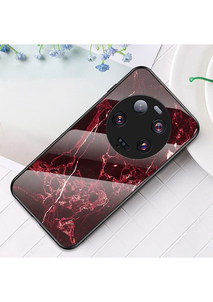 Xiaomi 13 Ultra Temperli Cam Arka Kapak Pc+Tpu Mermer Desen Telefon Kılıfı (Yurt Dışından) indirimleri