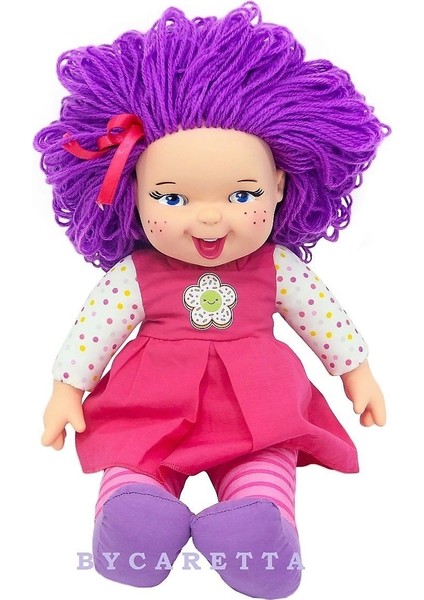 Lahana Saçlı Gökkuşağı Bebek Mor 45 cm