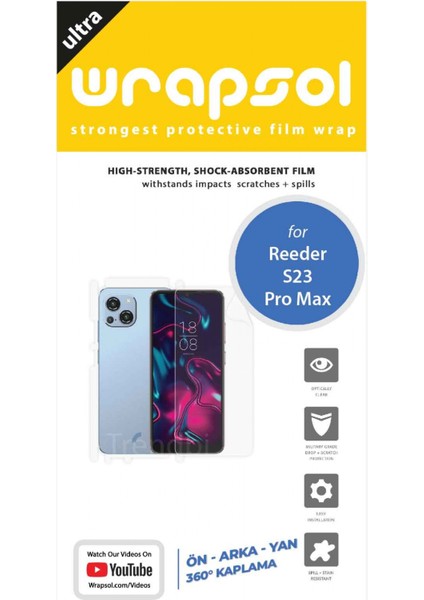 Reeder S23 Pro Max Full Body 360 Derece Kaplama Ön Arka ve Yanlar Kaplayan Poliüretan Film