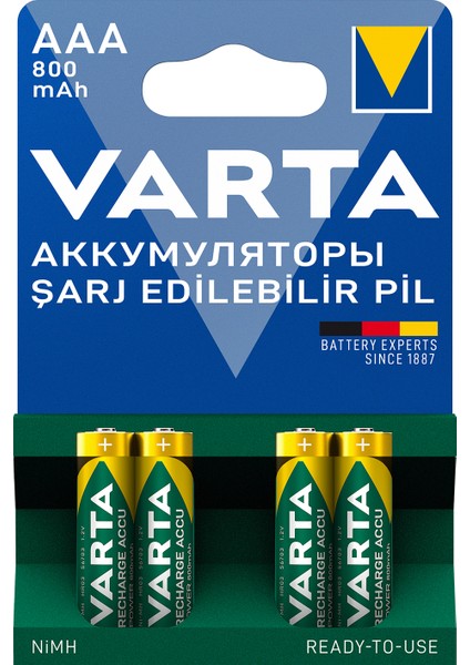 VARTA 800mAh AAA Şarj Edilebilir 4'lü Pil