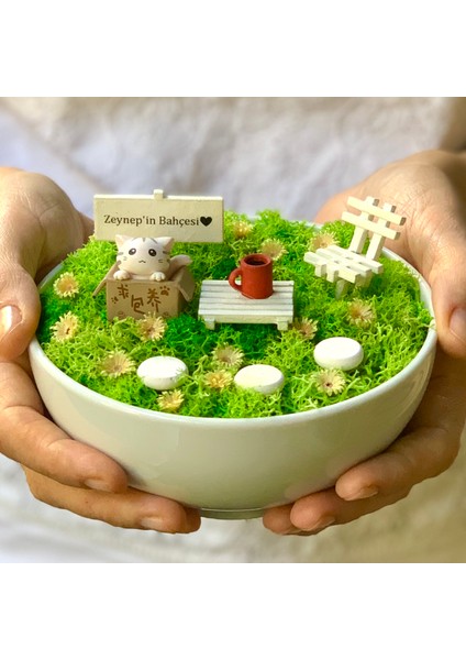 Kişiye Özel Kedili Hediye Teraryum 2 - Güneşli Bahçeler Serisi modelleri