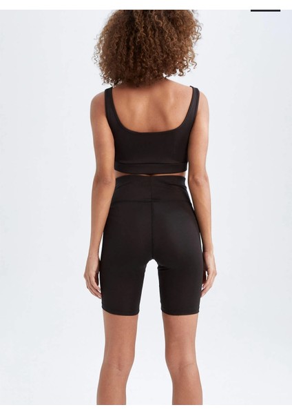 Kadın Siyah Yüksek Bel Toparlayıcıbiker Tayt
