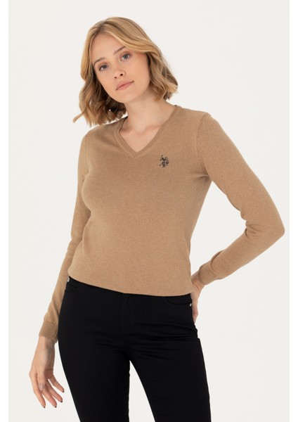 Kadın Camel Melanj Triko Kazak 50276570-VR122 modelleri