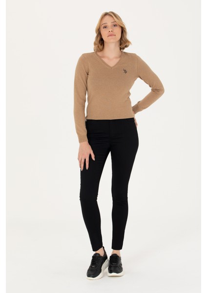 Kadın Camel Melanj Triko Kazak 50276570-VR122 fırsatları