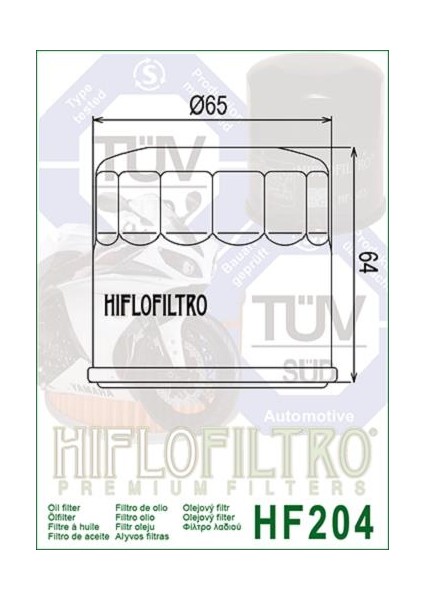 Hiflo HF204 2006-2009 Honda Fjs 400 Silverwing Uyumlu Yağ Filtresi