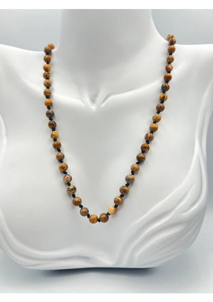 Doğal Taş Jasper Taşı Kolye Aaa Kalite 6mm