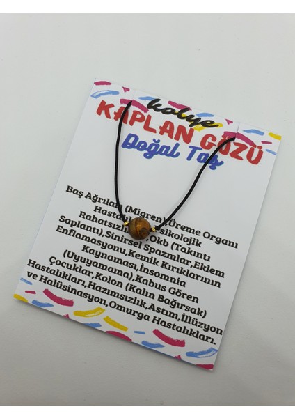 Kaplan Gözü Taşı Kolye Ayarlanabilir Orijinal Doğal Taş Çok Fonksiyonlu Kolye