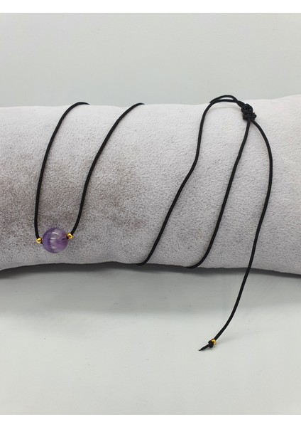 Ametist Taşı Kolye Ayarlanabilir Orijinal Doğal Taş Çok Fonksiyonlu Kolye