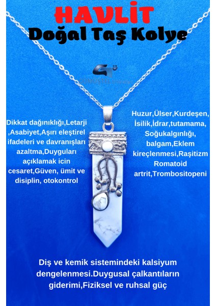 Havlit Doğal Taş Tasarım Kolye