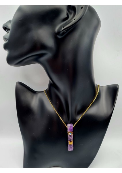 Doğal Taş Ametist Kolye Aaa Kalite Sürpriz Hediyeli