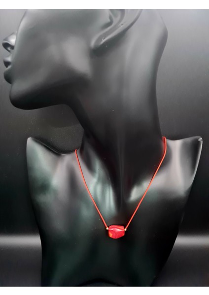 Mercan Doğal Taş Kolye Özel Tasarım Aaa Kalite