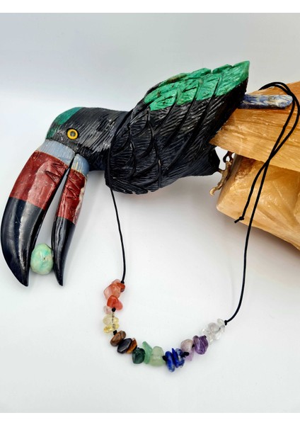 7 Çakra Doğal Taş Kolye Orijinal Doğal Taş Tasarım Çok Fonksiyonlu Ayarlamalı Kolye