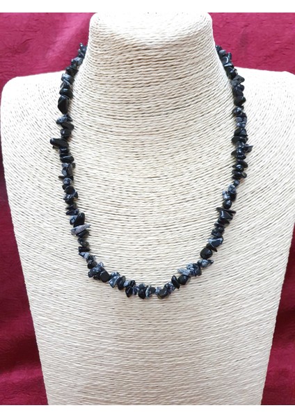 Sertifikalı Obsidyen Taşı Doğal Taş Kolye