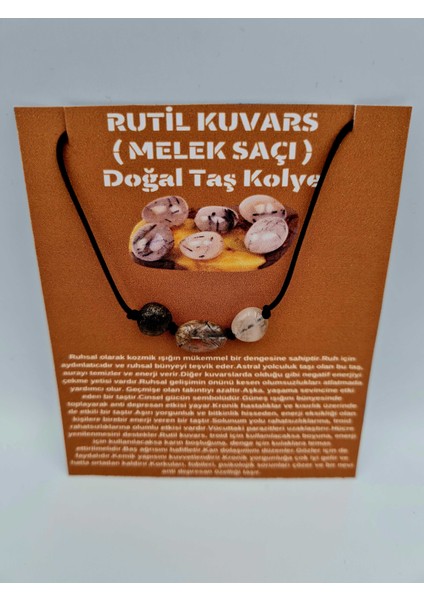 Doğal Taş Rutil Kuvars (Melek Saçı) Taşı Kolye Orijinal Doğal Taş Sürpriz Hediyeli