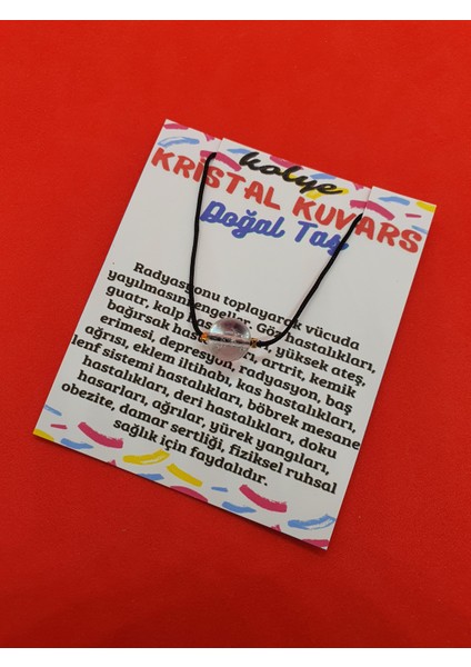 Kristal Kuvars Taşı Kolye Ayarlanabilir Orijinal Doğal Taş Çok Fonksiyonlu Kolye