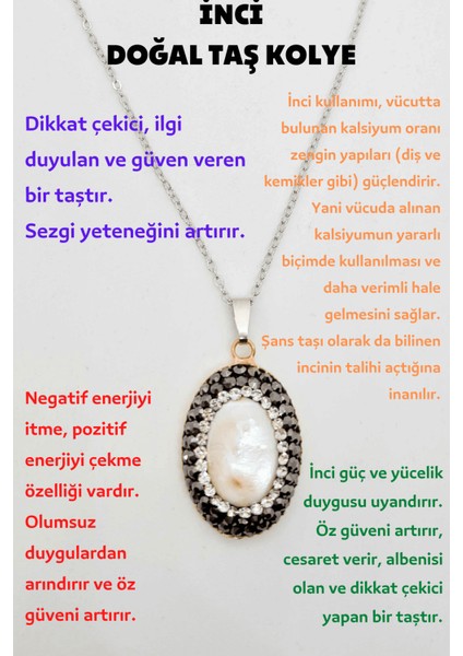 Doğal Inci Kolye Zirkon Taş Işlemeli Özgüven Cesaret Güven