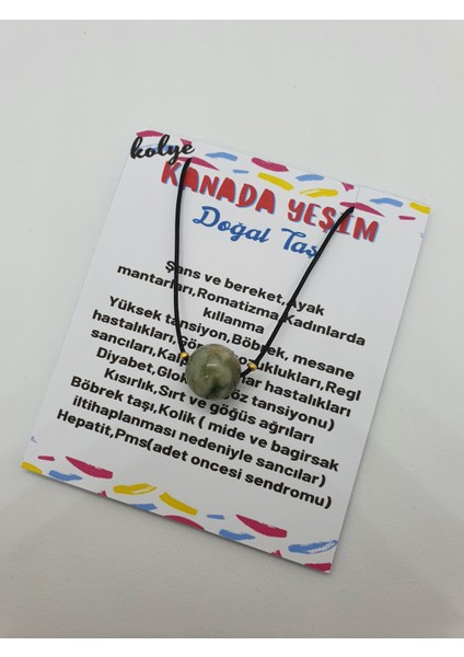 Kanada Yeşim Taşı Kolye Ayarlanabilir Orijinal Doğal Taş Çok Fonksiyonlu Kolye