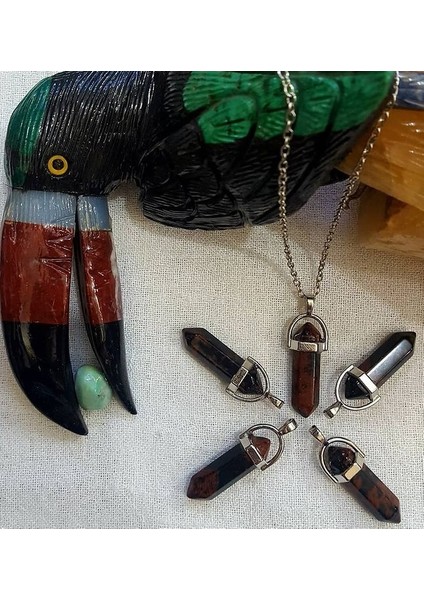 Obsidyen Doğal Taş Pandül Kolye