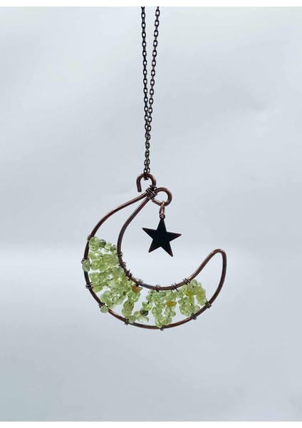 Zebercet Doğal Taş Ay Kolye