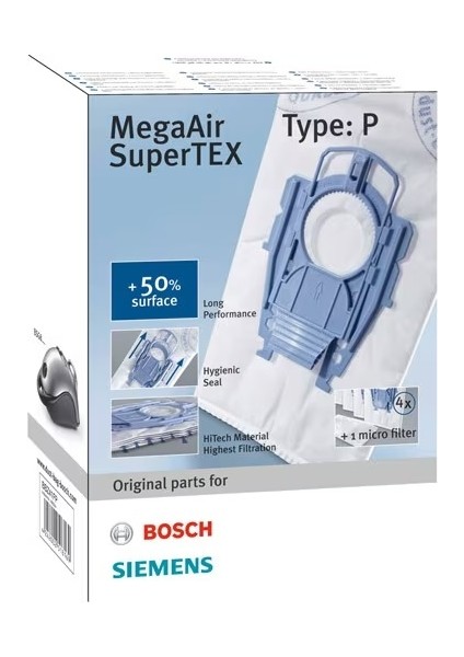 Bosch Siemens Type P Ergomaxx Toz Torbası - 4 Adet (Kutulu)